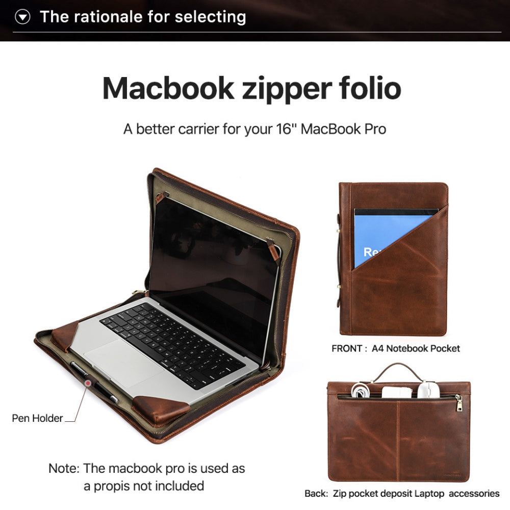 For Apple MacBook 15.4" - Genuine Leather Laptop Carrying Protective Case - i-Station Mobile Phone & Electronic Device Repair and Accessories
