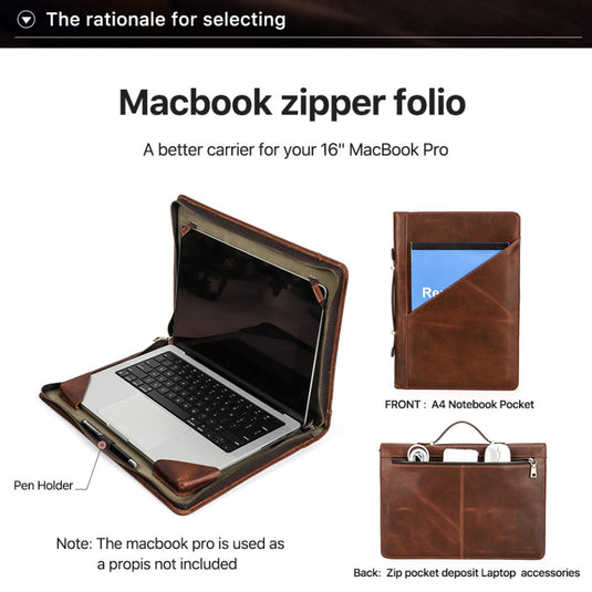 For Apple MacBook 15.4" - Genuine Leather Laptop Carrying Protective Case - i-Station Mobile Phone & Electronic Device Repair and Accessories