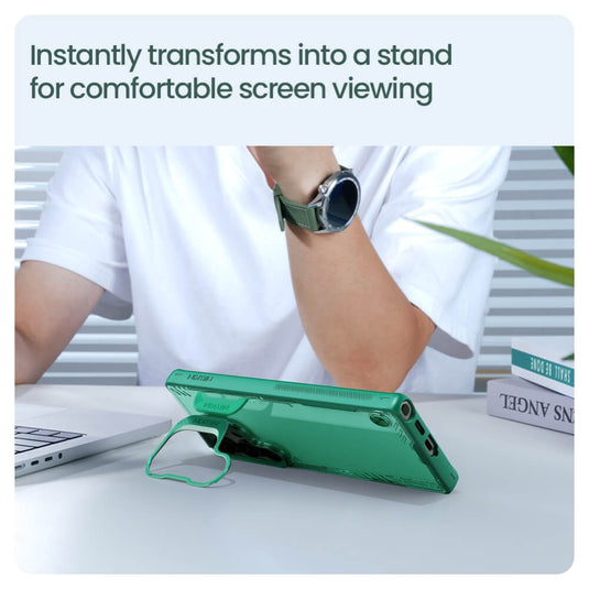 Samsung Galaxy S25 Ultra - NILLKIN Shield Flip Style Lens Camera Stand Protective Case - i-Station Mobile Phone & Electronic Device Repair and Accessories