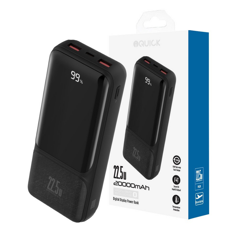 Load image into Gallery viewer, iQuick POWER SQUARE 0 Digital Display Power Bank 20000mAh 22.5W - i-Station Mobile Phone & Electronic Device Repair and Accessories