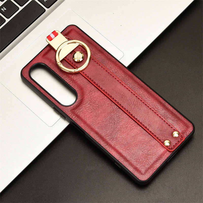 Load image into Gallery viewer, Sony Xperia 10 iii - Shockproof Wristband Leather Stand Case With Ring Holder - i-Station Mobile Phone & Electronic Device Repair and Accessories