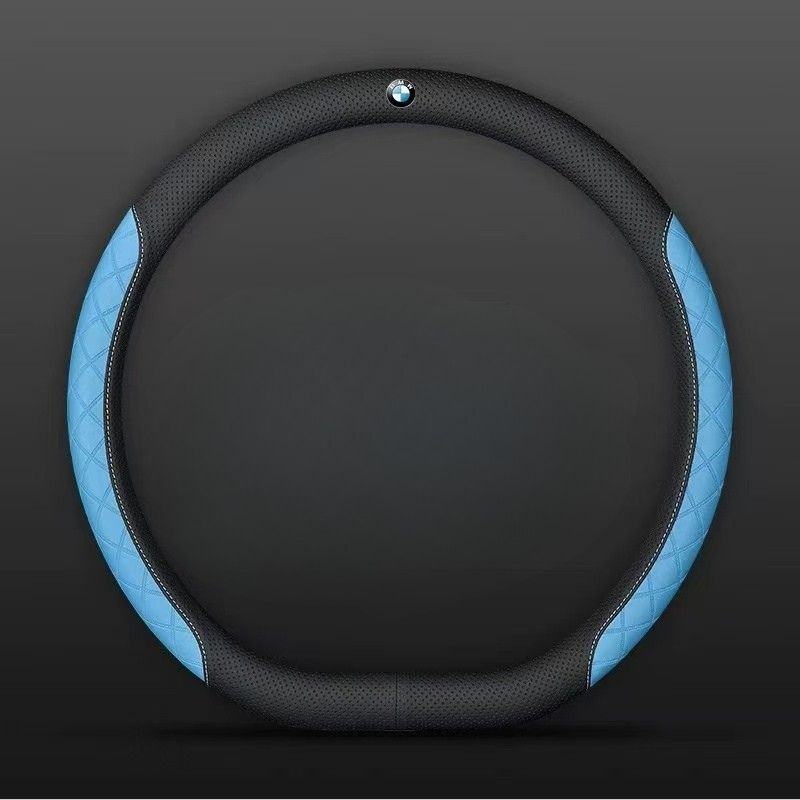 Load image into Gallery viewer, BMW PU Leather Steering Wheel Cover with Heat-Pressed Embossed Texture For 5 Series (530), 3 Series, 7 Series, 1 Series, X1, X2, X3, X4, X5, i3, iX3