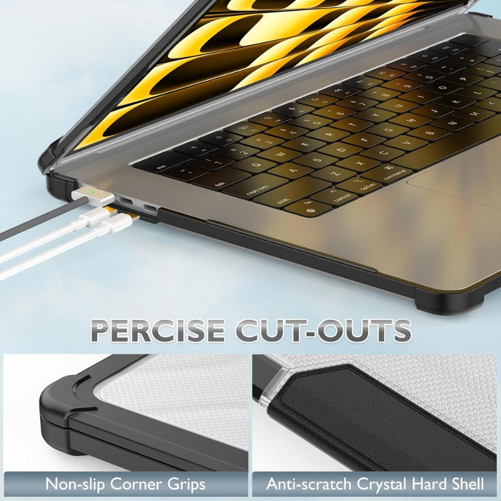 MacBook Air 15.3" M2 & M3 2023 & 2024 (A2941 & A3114) - Full Coverage Shockproof Foldable Stand Protective Case - i-Station Mobile Phone & Electronic Device Repair and Accessories