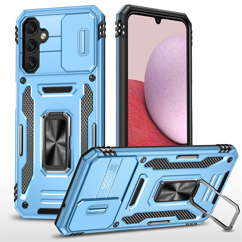 Load image into Gallery viewer, Samsung Galaxy A15 4G (A155) / A15 5G (A156) - Lens Push Window Mechanics Series Case With Finger Ring Stand - i-Station Mobile Phone & Electronic Device Repair and Accessories