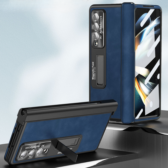 Samsung Galaxy Z Fold 4 SM-F936 Dual-hinge Full-cover Protection Genuine Leather Series Case - i-Station Mobile Phone & Electronic Device Repair and Accessories