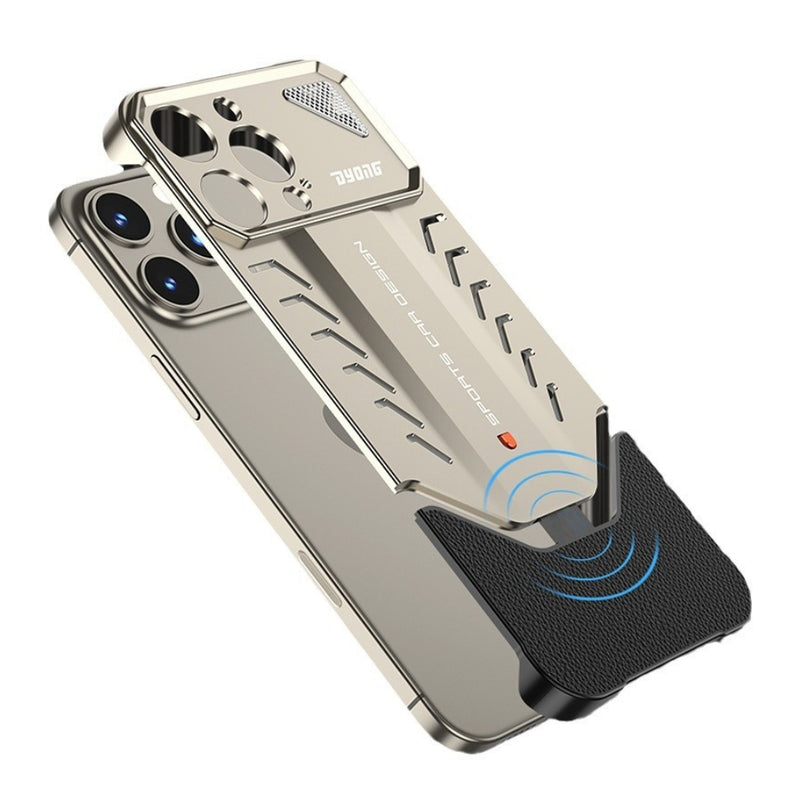 Load image into Gallery viewer, Apple iPhone 14/Pro/Max - Luxury Metal Leather Borderless Heat Dissipation Phone Case - i-Station Mobile Phone & Electronic Device Repair and Accessories