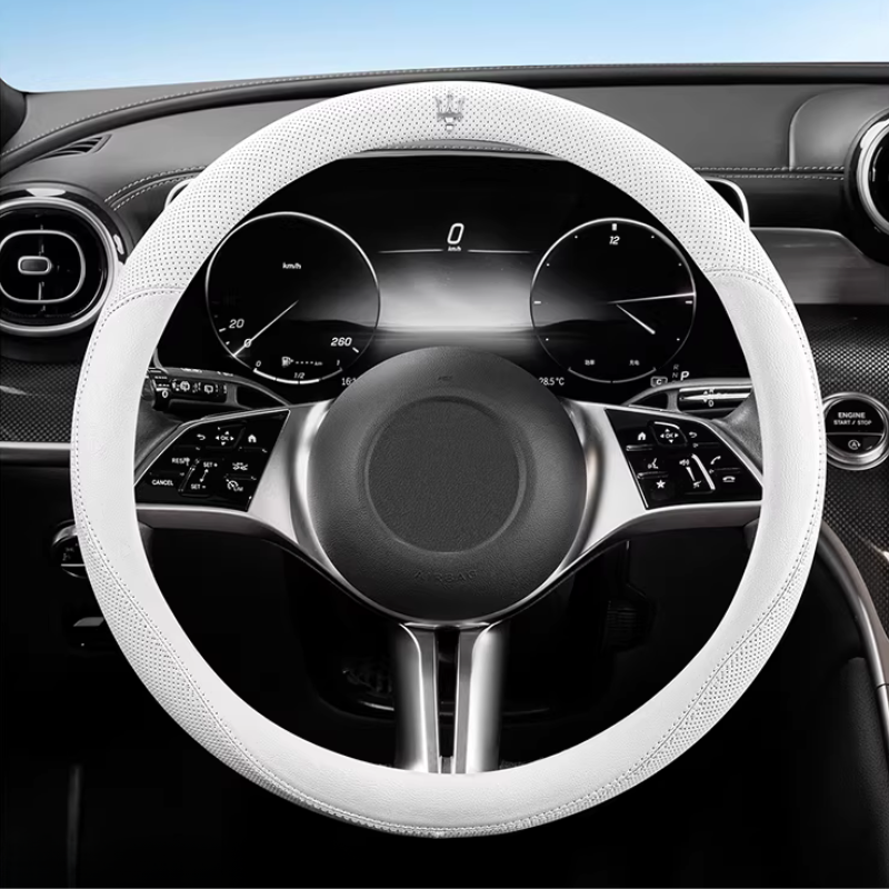 Load image into Gallery viewer, Maserati Nappa Leather Breathable Steering Wheel Cover for Quattroporte, Ghibli, Levante, MC20 - i-Station Mobile Phone & Electronic Device Repair and Accessories
