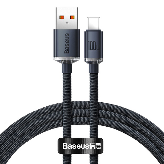 CW-FXP Baseus Crystal Shine Series Fast Charging Data Cable USB to Type-C 100W 1.2m - Black - i-Station Mobile Phone & Electronic Device Repair and Accessories