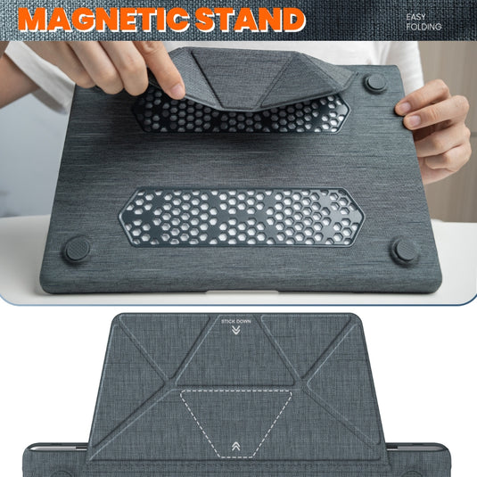 MacBook Air 15.3" M2 & M3 2023 & 2024 (A2941 & A3114) - Fabric Foldable Stand Protective Case - i-Station Mobile Phone & Electronic Device Repair and Accessories