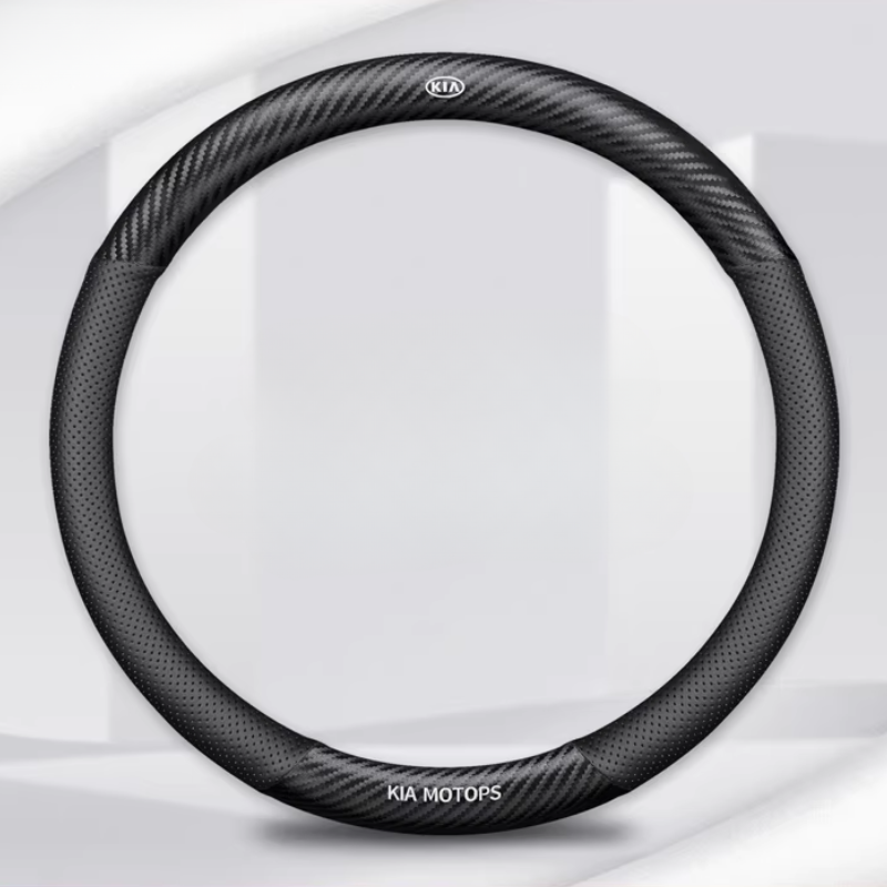 Load image into Gallery viewer, Kia Nappa & Carbon Fiber Car Steering Wheel Covers for K3, K5, K2, Sonet, Sportage, Seltos, KX3, Stonic, K4, KX5, Pegas, EV5