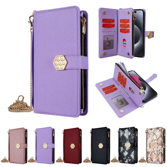 Sony Xperia Ace II - Women's Crossbody PU Leather Wallet Series Case With Metal Chain - i-Station Mobile Phone & Electronic Device Repair and Accessories