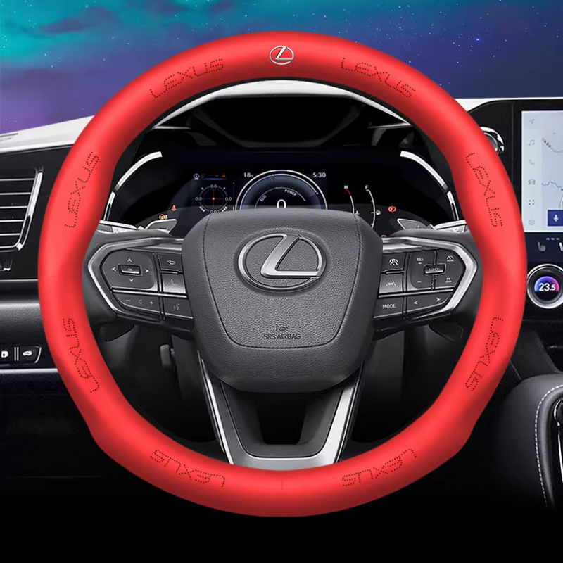 Load image into Gallery viewer, Lexus Leather & Carbon Fiber Car Steering Wheel Covers for Lexus ES200, ES300H, RX350, NX200, UX260