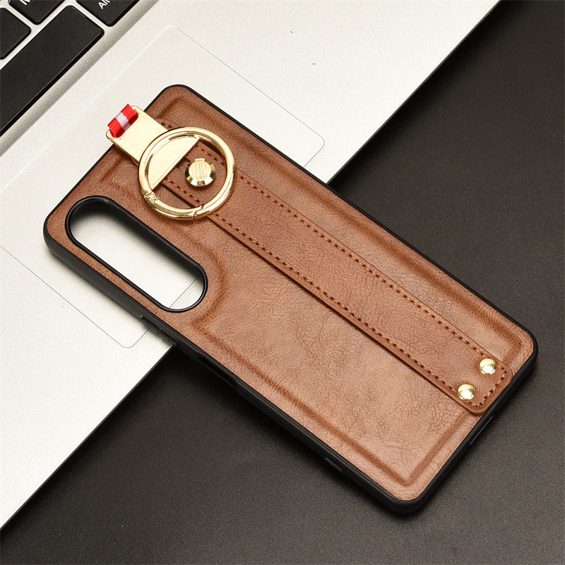 Load image into Gallery viewer, Sony Xperia 10 iii - Shockproof Wristband Leather Stand Case With Ring Holder - i-Station Mobile Phone & Electronic Device Repair and Accessories