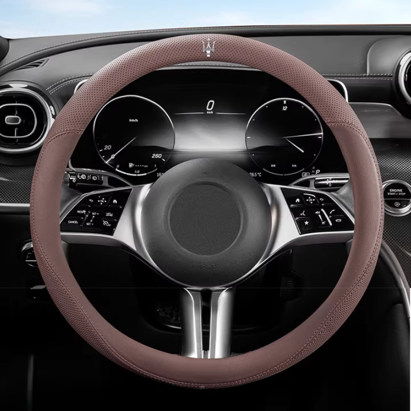Load image into Gallery viewer, Maserati Nappa Leather Breathable Steering Wheel Cover for Quattroporte, Ghibli, Levante, MC20 - i-Station Mobile Phone & Electronic Device Repair and Accessories