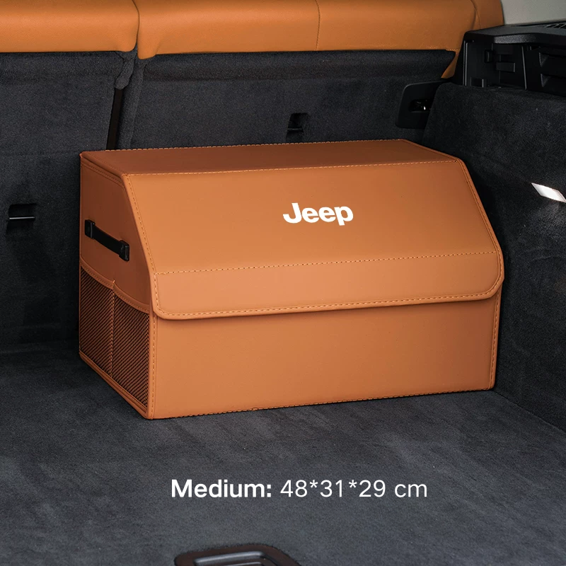Load image into Gallery viewer, Jeep Microfiber Leather Car Trunk Storage Box for Cherokee, Renegade, Compass, Grand Cherokee, Wrangler, Gladiator