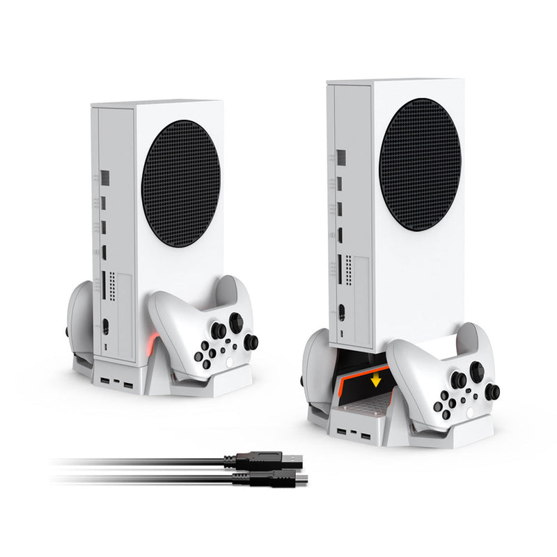 Load image into Gallery viewer, Xbox Series S - Cooling Fan Charging  Vertical Stand Dual Controller Charging Base - Polar Tech Australia