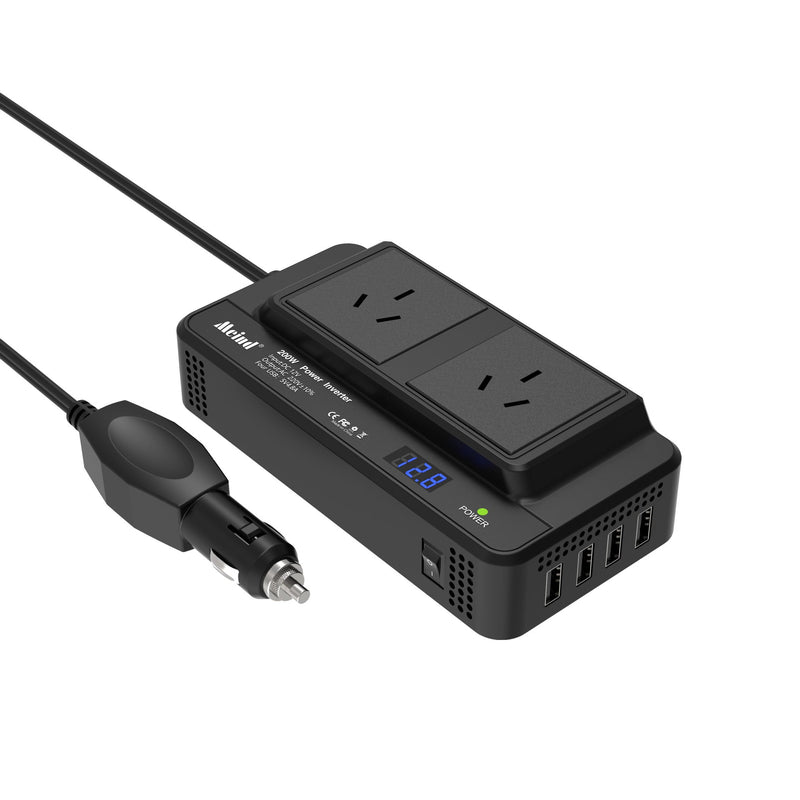 Load image into Gallery viewer, 200W Car Power Inverter, 12V DC to 220V AC Car Converter 2 outlets with 4 USB Ports - Polar Tech Australia