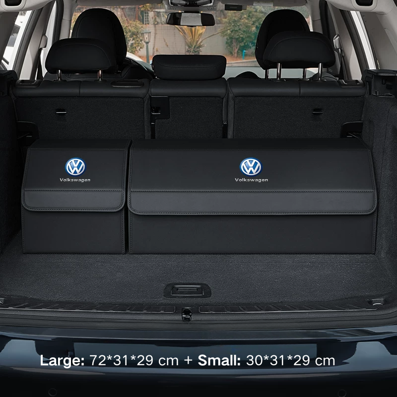 Load image into Gallery viewer, Volkswagen Microfiber Leather Car Trunk Storage Box for Tiguan, Golf, T-Roc, Amarok, Passat, Touareg, Taos, Atlas, ID.3, ID.4