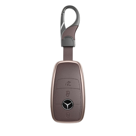 Mercedes Benz Aluminum Alloy Leather Car Key Fob Protection Case Cover For Benz A, C, E, S, G-Class, GLA, GLB, GLC, GLE, GLS, CLA, CLS, EQC - i-Station Mobile Phone & Electronic Device Repair and Accessories