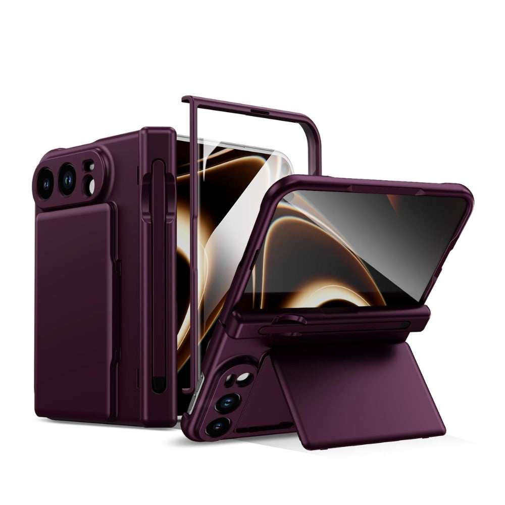 Apple iPhone Duo - Card Bag Holder Hinge Integrated Film Phone Case, with Pen - Polar Tech Australia