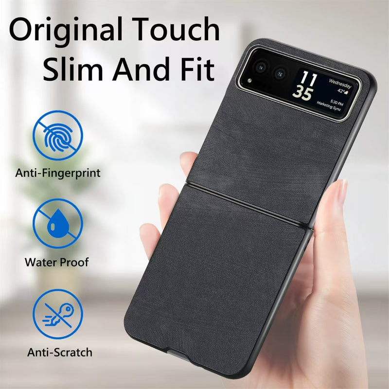 Load image into Gallery viewer, Motorola Moto Razr 40/Ultra PU Minimalist Flip Genuine Leather Series Case - i-Station Mobile Phone & Electronic Device Repair and Accessories