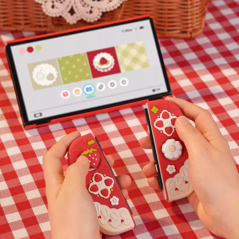 Load image into Gallery viewer, Nintendo Switch /Switch OLED/Switch 2 (2025) - Cute Strawberry Silicone Protective Cover Case