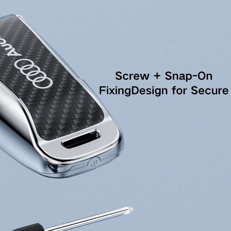Load image into Gallery viewer, Audi Zinc Alloy + Carbon Fiber Texture Car Key Fob Case Cover For A3, A4, A5, A6, Q2, Q3, Q5, Q7, Q8, e-tron - i-Station Mobile Phone & Electronic Device Repair and Accessories