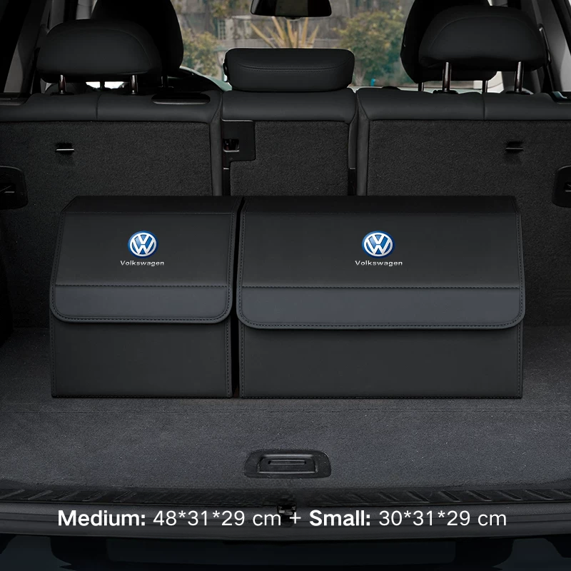 Load image into Gallery viewer, Volkswagen Microfiber Leather Car Trunk Storage Box for Tiguan, Golf, T-Roc, Amarok, Passat, Touareg, Taos, Atlas, ID.3, ID.4