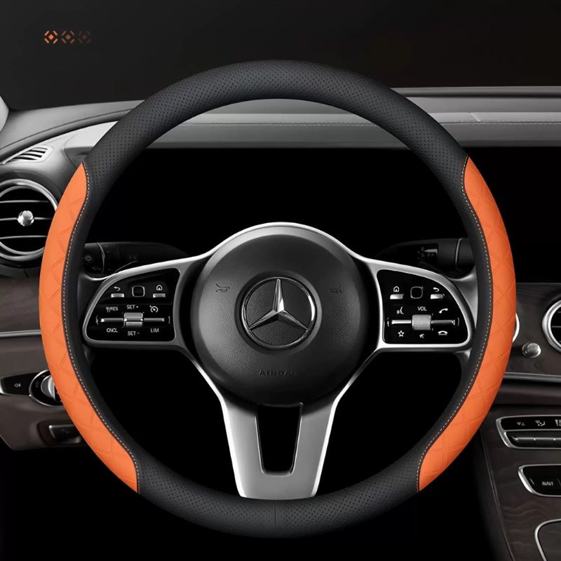 Load image into Gallery viewer, Mercedes-Benz PU Leather Steering Wheel Cover with Heat-Pressed Embossed Texture For C260L, GLB220, GLC, GLE350, GLA200, E300L
