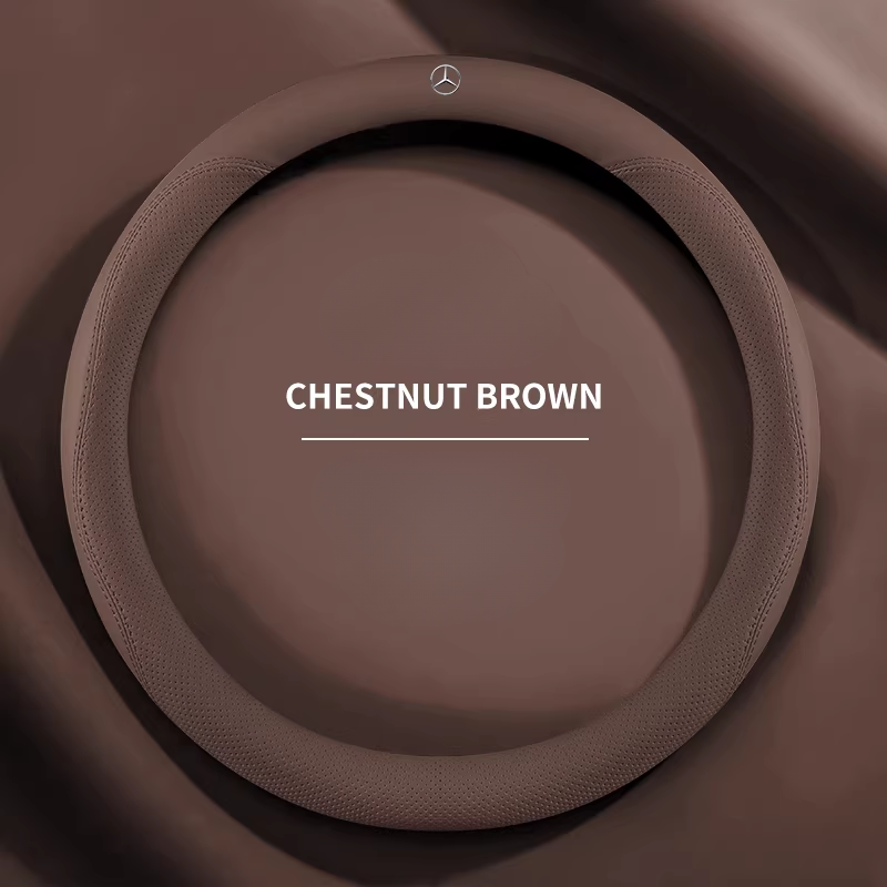 Load image into Gallery viewer, Mercedes-Benz Genuine Leather Breathable Steering Wheel Cover for E300L, C260L, GLC300, S450, GLE450, A200, GLK300