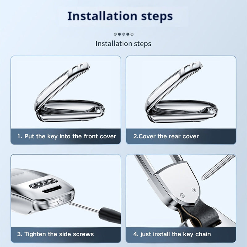 Load image into Gallery viewer, Audi Zinc Alloy + Carbon Fiber Texture Car Key Fob Case Cover For A3, A4, A5, A6, Q2, Q3, Q5, Q7, Q8, e-tron - i-Station Mobile Phone & Electronic Device Repair and Accessories