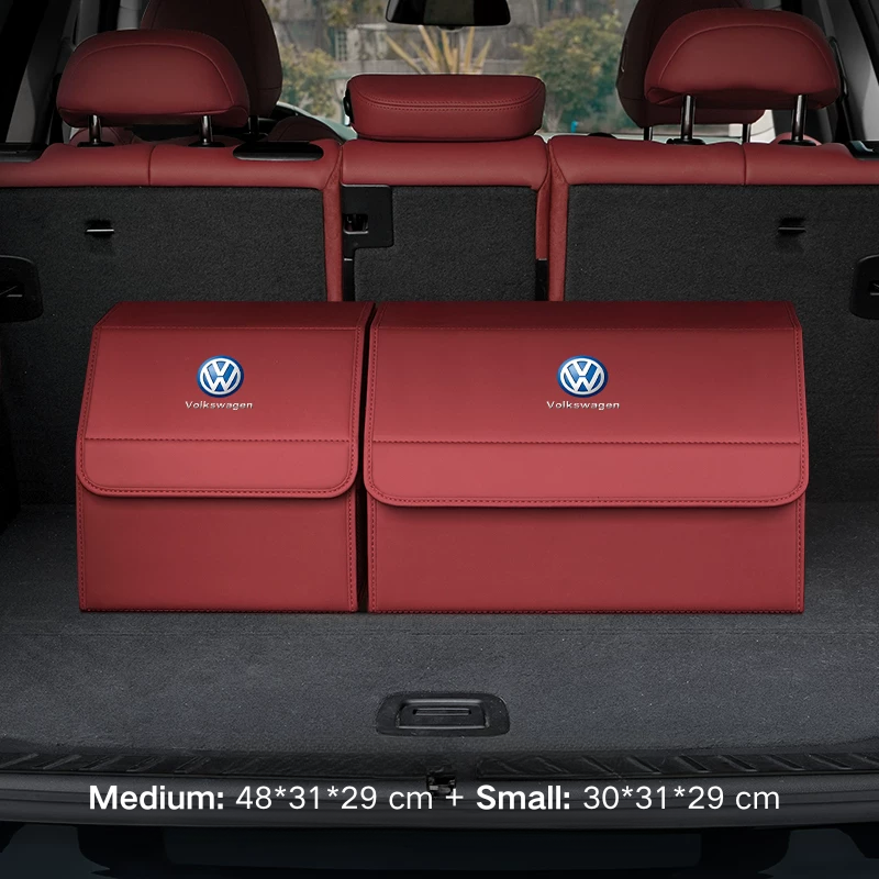 Load image into Gallery viewer, Volkswagen Microfiber Leather Car Trunk Storage Box for Tiguan, Golf, T-Roc, Amarok, Passat, Touareg, Taos, Atlas, ID.3, ID.4