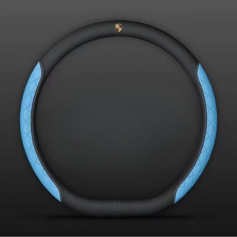 Load image into Gallery viewer, Porsche PU Leather Steering Wheel Cover with Heat-Pressed Embossed Texture For Cayenne, Macan, Panamera, 718, 911, Taycan