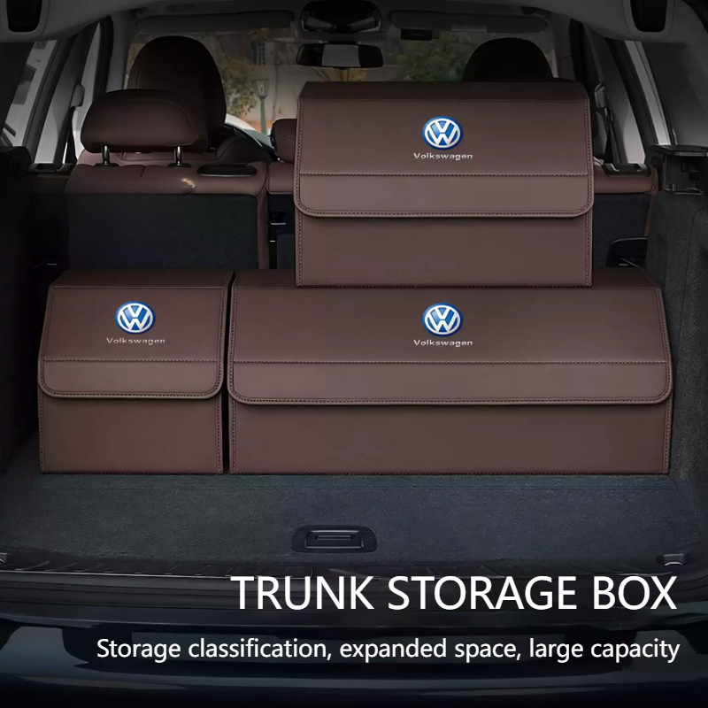 Load image into Gallery viewer, Volkswagen Microfiber Leather Car Trunk Storage Box for Tiguan, Golf, T-Roc, Amarok, Passat, Touareg, Taos, Atlas, ID.3, ID.4