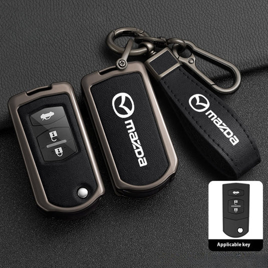 Mazda Zinc Alloy Leather Folding Car Key Fob Case Cover For Mazda 2, 3, 5, 6, CX-5, CX-7, CX-9, RX-8, MX-5 - i-Station Mobile Phone & Electronic Device Repair and Accessories