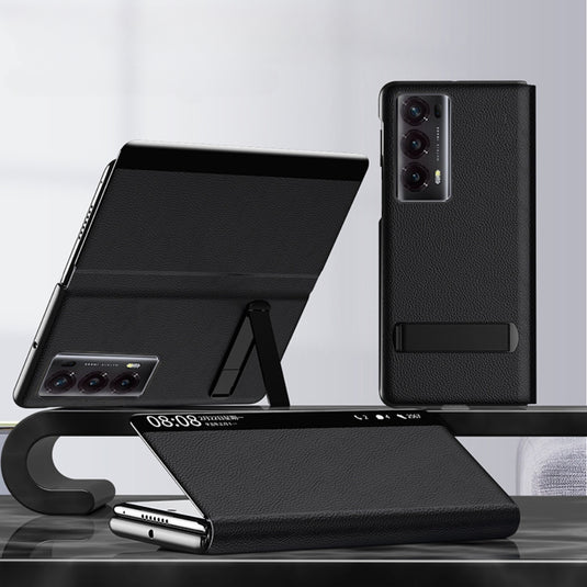 Honor Magic V2 - Premium Leather Smart Touch Side Window Flip Stand Case - i-Station Mobile Phone & Electronic Device Repair and Accessories