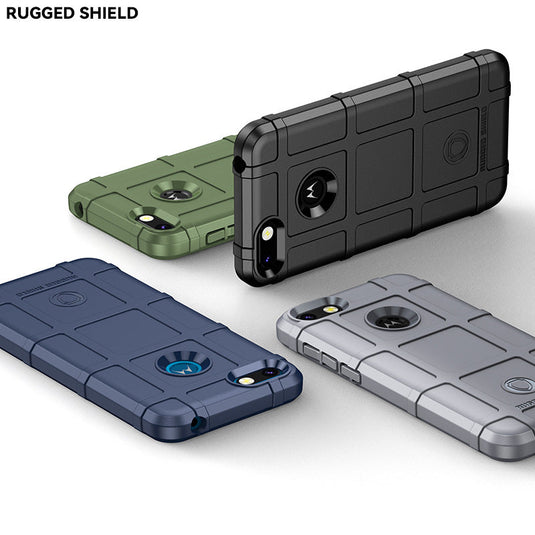 Motorola  Moto E6/E6 Play - Shield Shockproof Rugged Heavy Duty Case With 2PC 9H Glass Screen Protector - i-Station Mobile Phone & Electronic Device Repair and Accessories