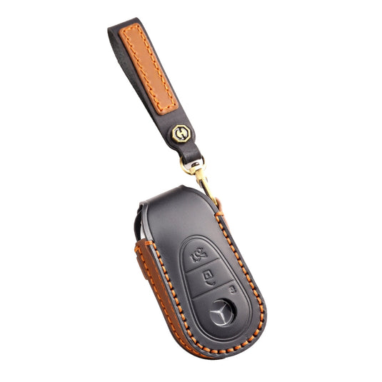 Mercedes Benz Handcrafted Genuine Leather Car Key Fob Protective Case Cover For Benz S-Class - i-Station Mobile Phone & Electronic Device Repair and Accessories