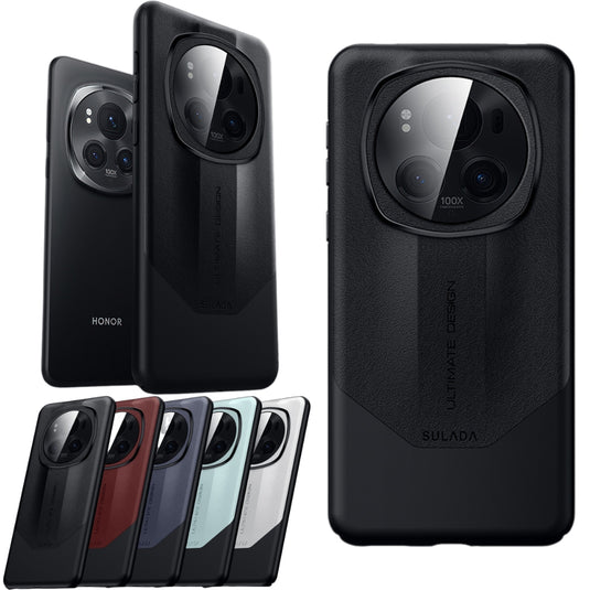 Honor Magic6/Pro - Splicing Plain Leather PC Shockproof Phone Case - i-Station Mobile Phone & Electronic Device Repair and Accessories