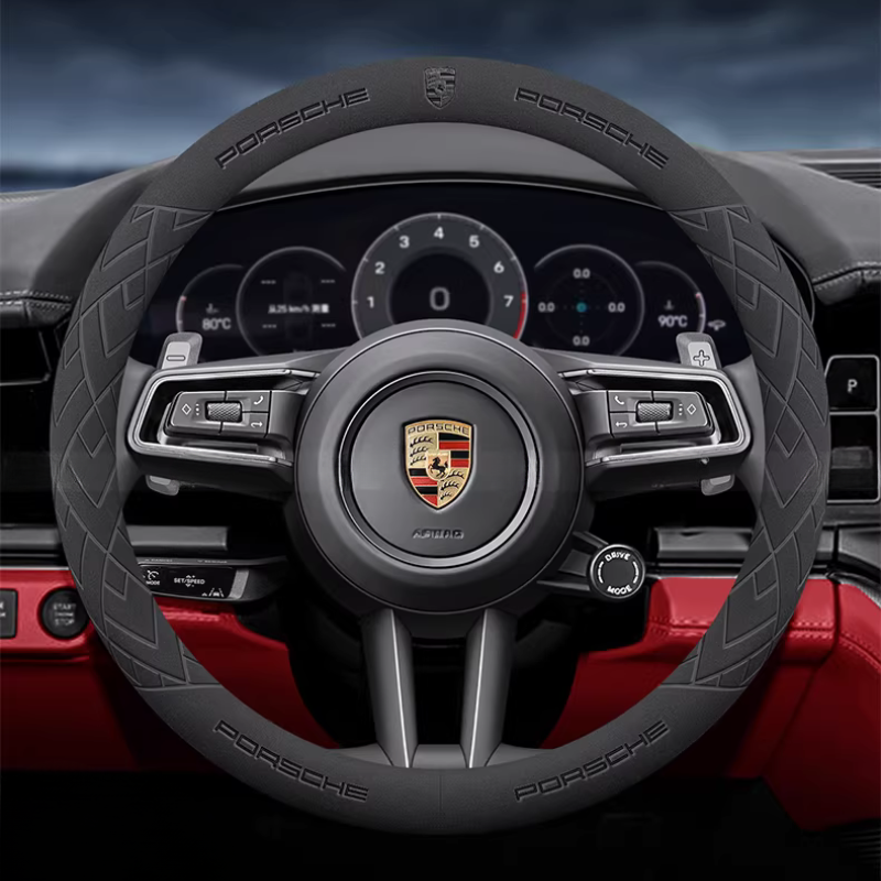 Load image into Gallery viewer, Porsche Premium Suede Steering Wheel Cover for Cayenne 718 Panamera 911 Macan - i-Station Mobile Phone & Electronic Device Repair and Accessories