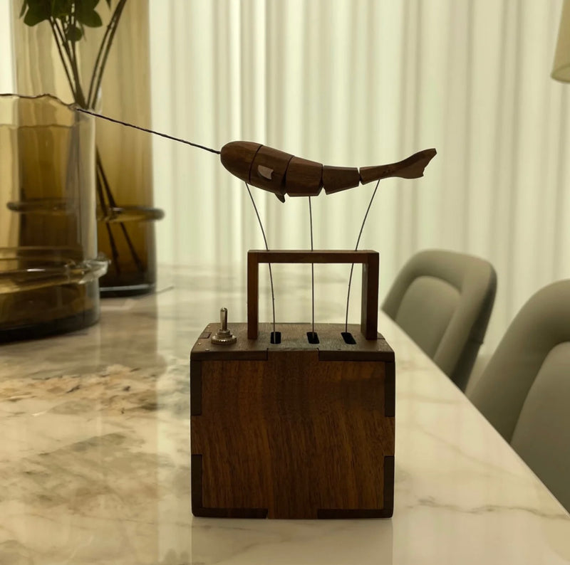 Load image into Gallery viewer, Wooden Whale, Automata Whale, Narwhal Music Box, Mechanical Whale, Ornament, Wood art, Statue, Sculpture, Home Decor, Woodcarving, Handmade - i-Station Mobile Phone & Electronic Device Repair and Accessories