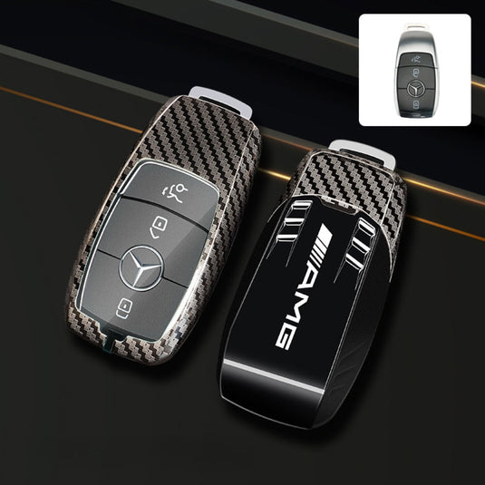 Mercedes Benz Carbon Fiber Metal Protective Car Key Fob Case Cover For Benz A, B, C, E, GLC, GLE - i-Station Mobile Phone & Electronic Device Repair and Accessories