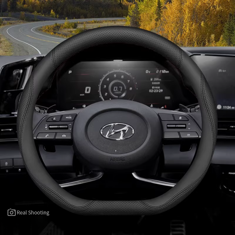 Load image into Gallery viewer, Hyundai Premium Nappa Leather Breathable Ultra-Thin Non-Slip Steering Wheel Cover For Elantra 7th Gen, Mistra, Lafesta, Tucson L, Custo, Mocha, ix35 - i-Station Mobile Phone & Electronic Device Repair and Accessories