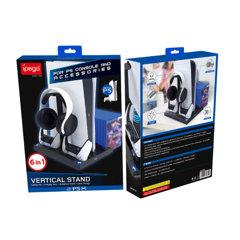 Load image into Gallery viewer, Sony Playstation 5 / PS5 - 4 in 1 Multi function Cooling & Charging Station with Fan & Game Storage - Polar Tech Australia