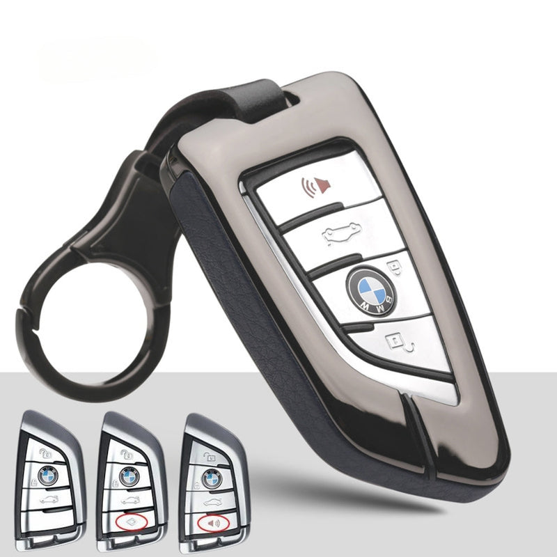 Load image into Gallery viewer, BMW Zinc Alloy + Leather Car Key Fob Case Cover For 1, 3, 4, 5, 6 Series, X3, X5, X6, X7 - i-Station Mobile Phone & Electronic Device Repair and Accessories