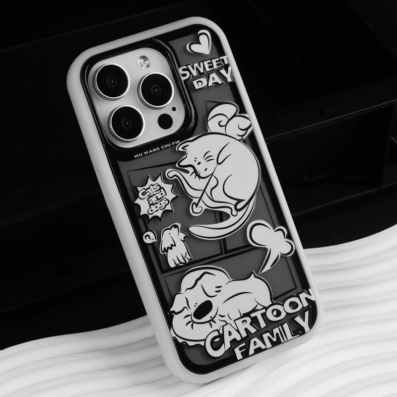 Apple iPhone 13/Pro/ Pro Max Manga cat design style Shockproof Fashion Series Case - i-Station Mobile Phone & Electronic Device Repair and Accessories