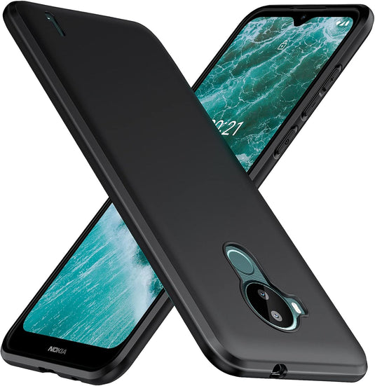 Nokia C30 - Shield Soft TPU Cover Matte Anti-scratch Anti-fingerprint Case With 2PC 9H Tempered Glass Screen Protector - i-Station Mobile Phone & Electronic Device Repair and Accessories