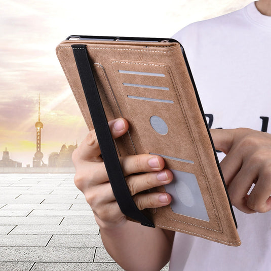 Xiaomi Redmi Pad SE 8.7’’ (2024) Retro Business Matte Striped Card Slot Protective Case - i-Station Mobile Phone & Electronic Device Repair and Accessories