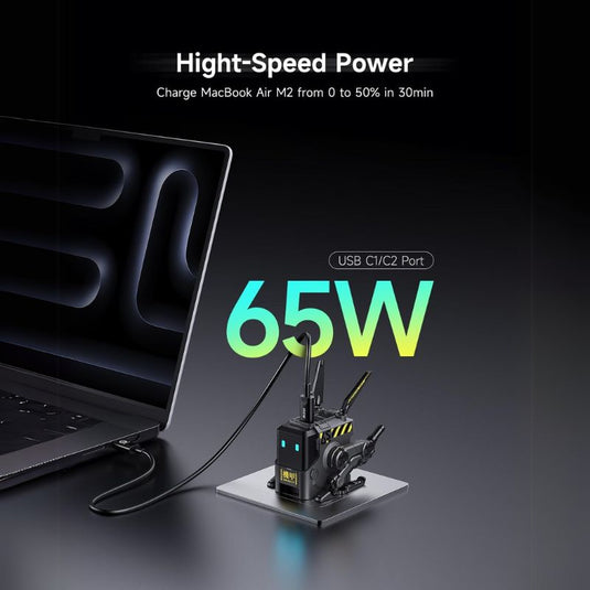 GravaStar Power Strip + GravaStar 65W USB C Charger, Alpha65 Robot Fast GaN Charger Block, 3-Port Fast Power Adapter, Foldable Compact Wall USB C Charge - i-Station Mobile Phone & Electronic Device Repair and Accessories