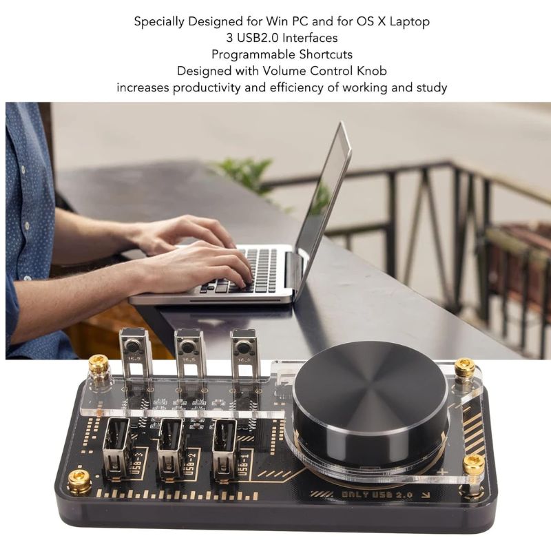 Load image into Gallery viewer, Retro look USB Hub with Volume Control RGB Ambient Light for Win PC for OS X Laptop Boyfriend Gift - i-Station Mobile Phone & Electronic Device Repair and Accessories